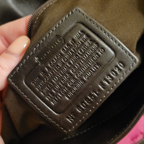 Coach Magenta and brown leather purse - Picture 2 of 6